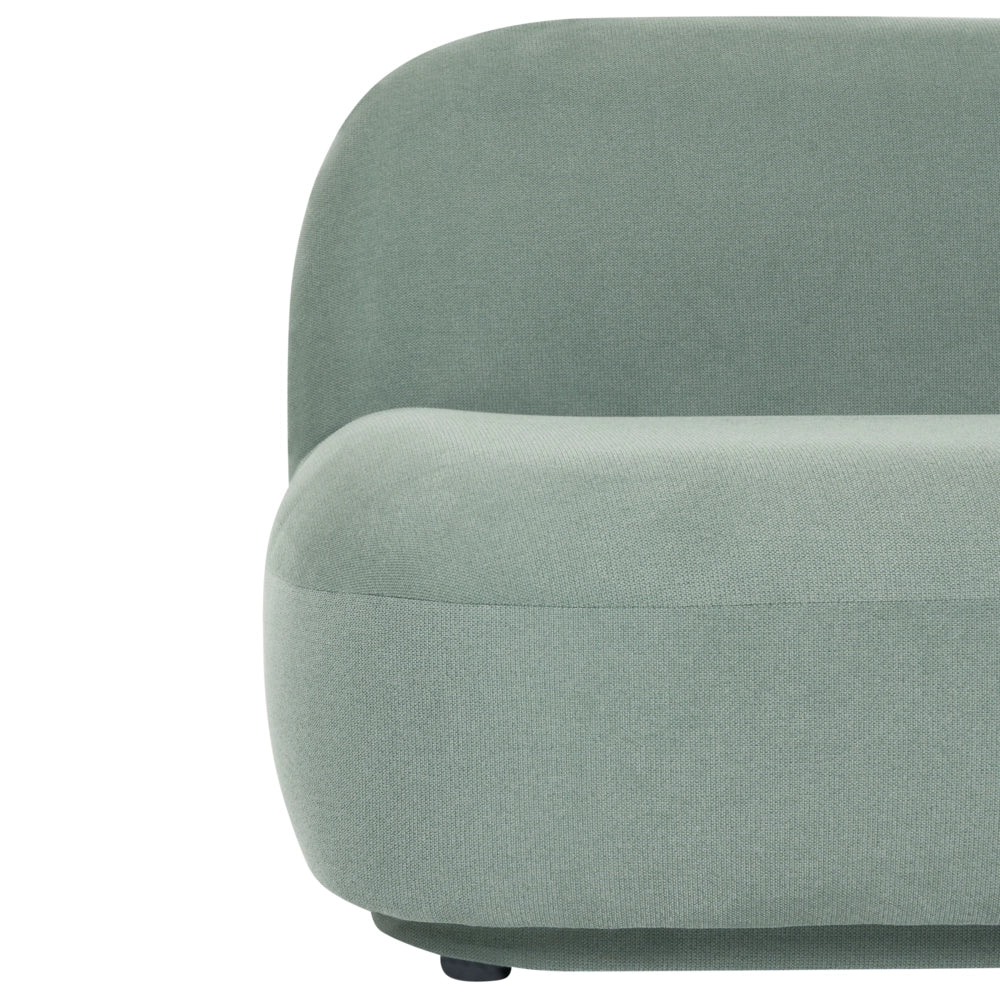 Set divano a 4 posti con poltrone e divanetto a due posti, tessuto idrorepellente verde chiaro, design contemporaneo retrò, schienale basso, salotto moderno e minimalista