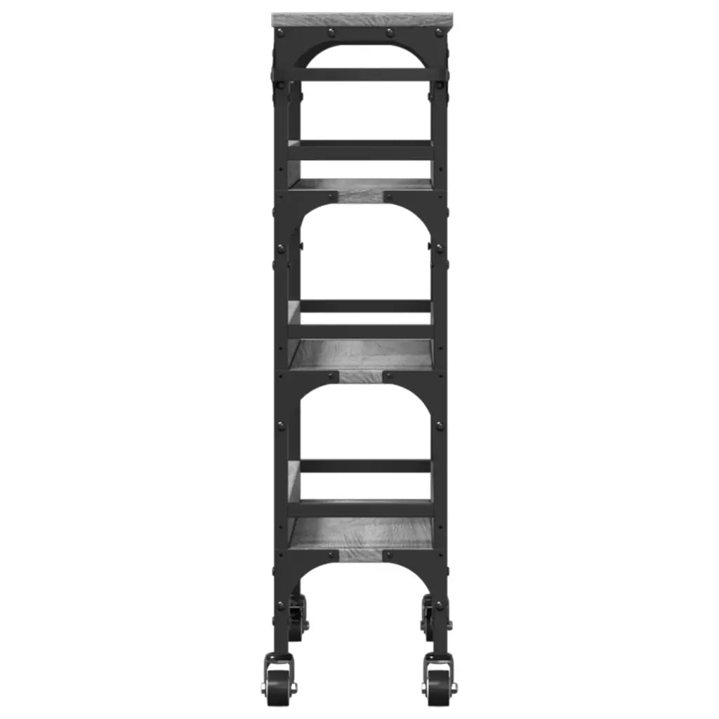 Carrello da Cucina-Scaffale per Cucina Grigio Sonoma 53x20x76 cm Legno Multistrato