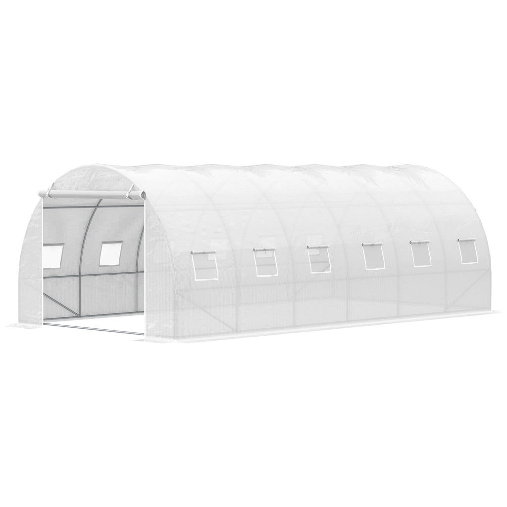 Serra Tunnel 6x3x2 m ¨C zephmum ¨C Bianco PE 140 g/m2 Metal Galvanizzato