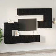 vidaXL Set mobile TV 8 pcs Rovere nero 80 x 30 x 30 cm