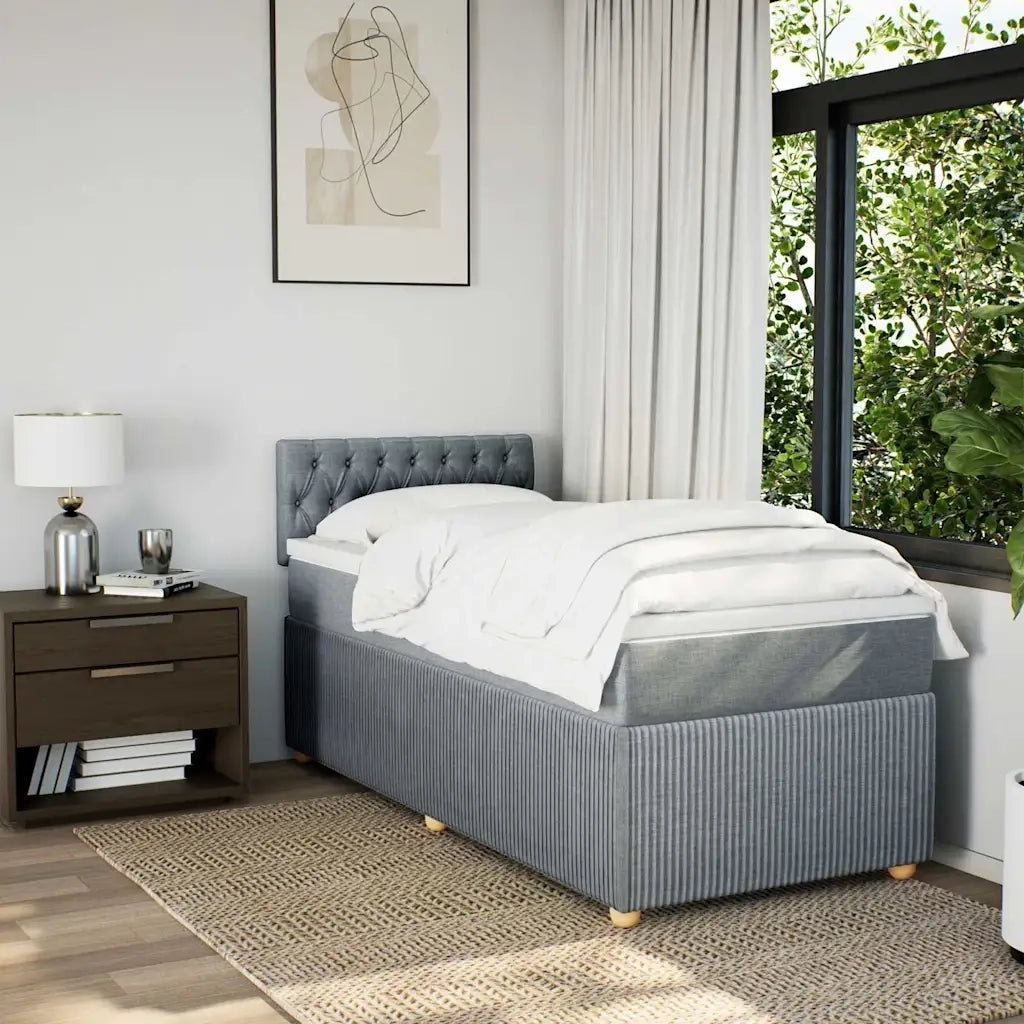 Giroletto a Molle con Materasso Grigio Chiaro 90x190 cm Tessuto 3287318