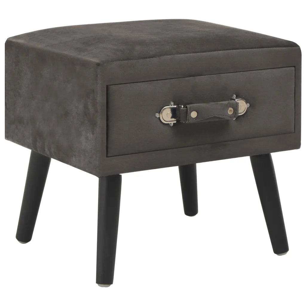 Set di 2 Comodini | Armadio da Notte | Mobiletto da notte Grigi 40x35x40 cm in Velluto