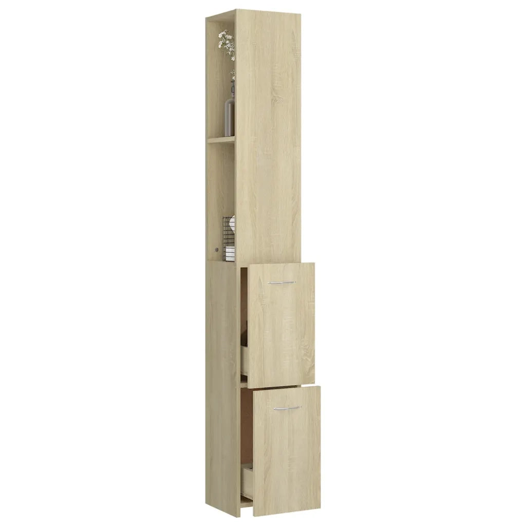 Armadietto Bagno | Armadio da bagno Rovere Sonoma 25x26,5x170 cm Legno Multistrato