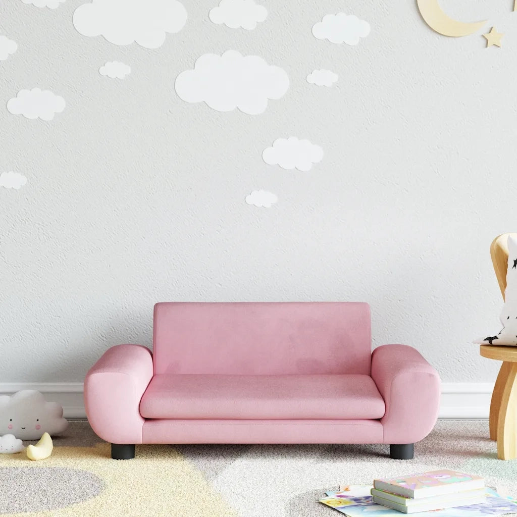 Divano per Bambini-Sofa-Divanetto Rosa 70x45x33 cm in Velluto