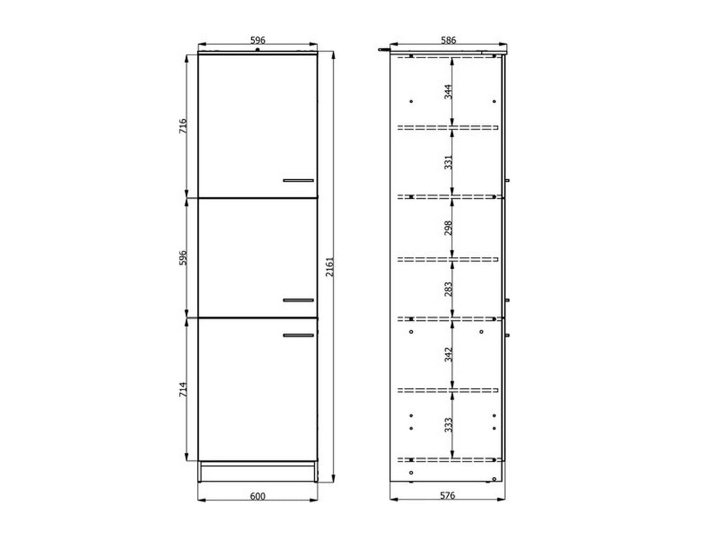 Mobile da Cucina Saracena, Dispensa da Cucina 5 Ripiani, 60x58.5x216h cm Beige