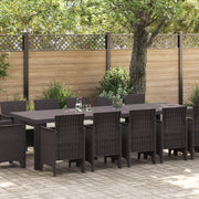 Set da Pranzo da Giardino  da 13 Pezzi con Cuscini Marrone in Rattan Polimerico