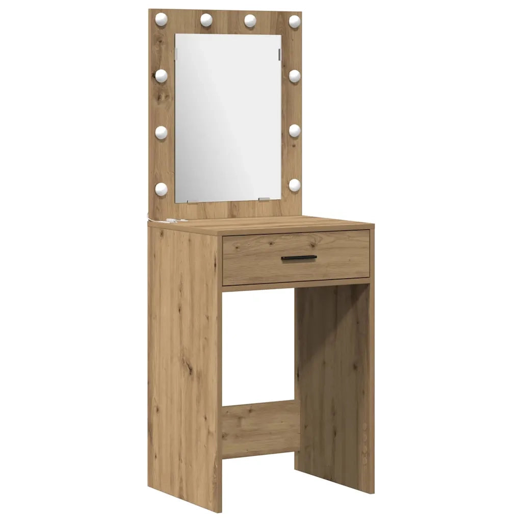 Tavolo da Trucco con cassetto 3 pcs Marrone Legno multistrato