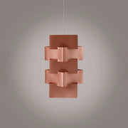 Sospensione Moderna Building Polilux ® Rame E Metallo Cromo 1 Luce E27 H60Cm