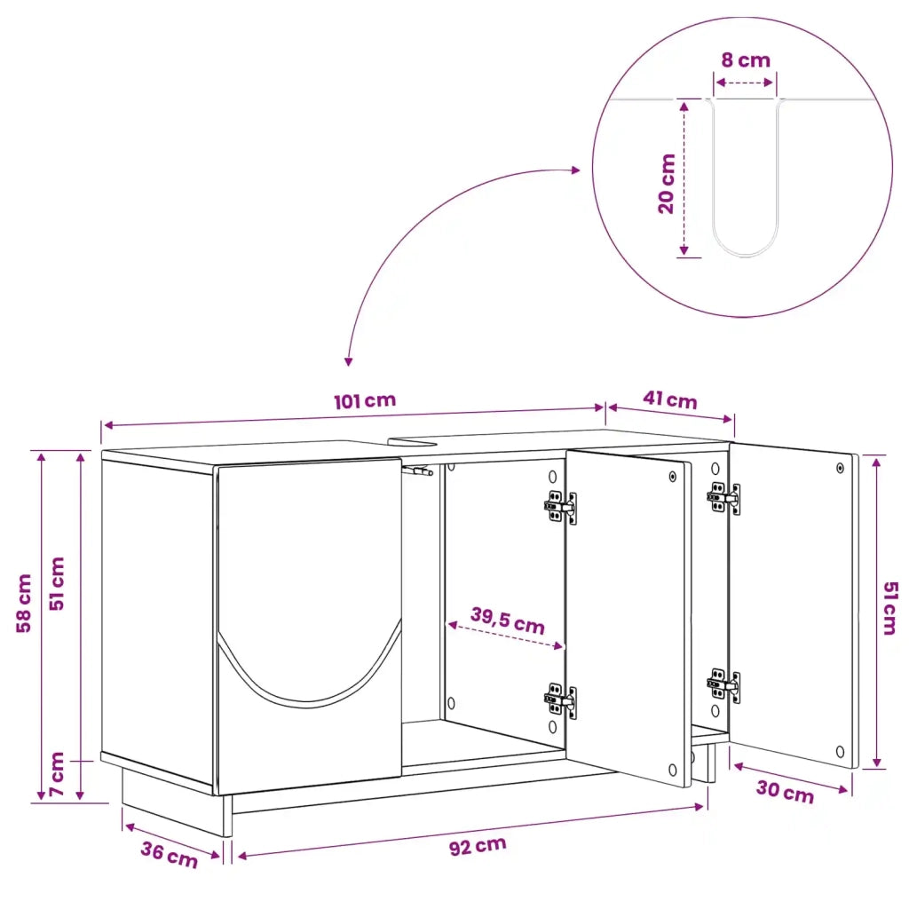 Mobile da bagno Bianco 101 x 41 x 58 cm Legno multistrato 8011621