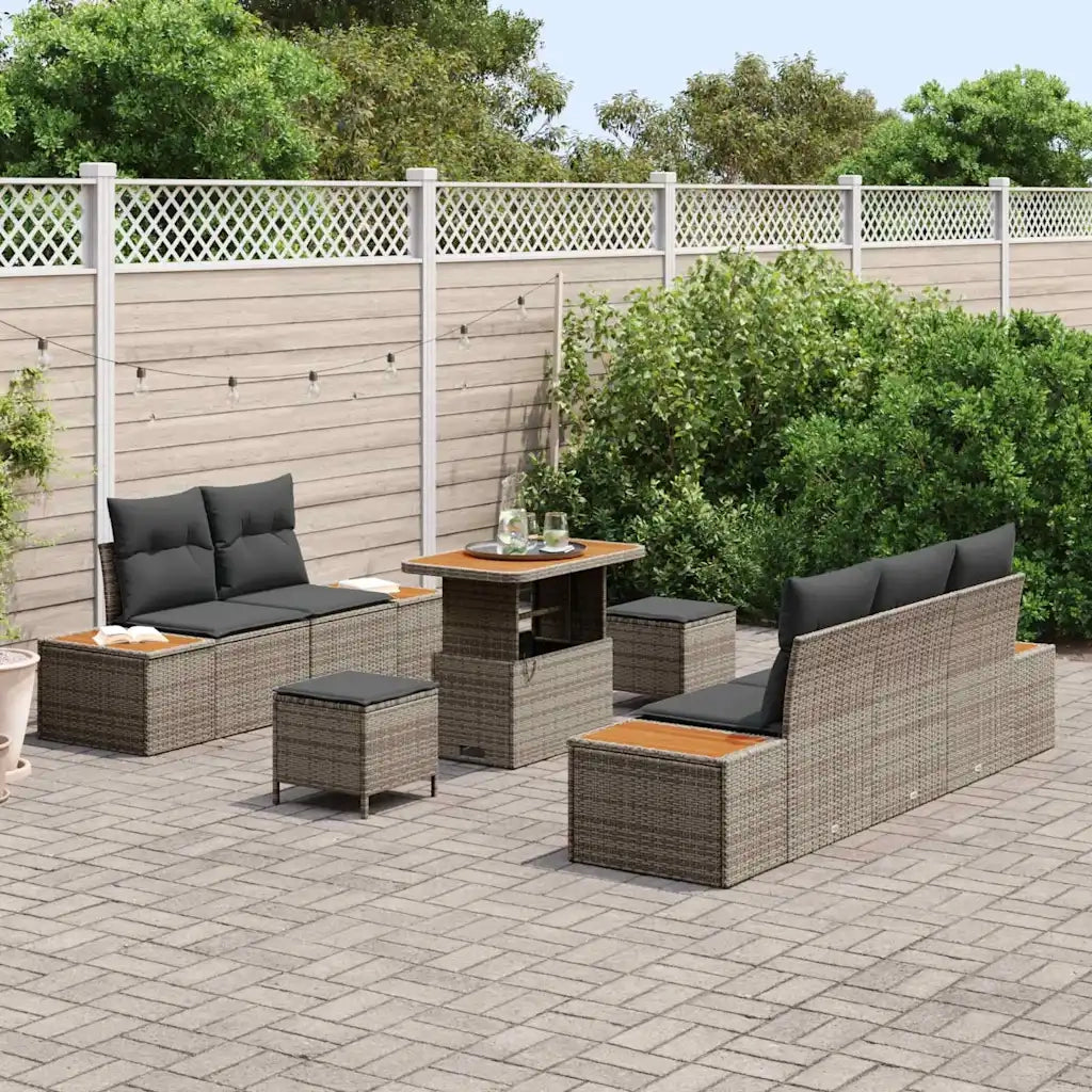 Set Divano da Giardino 8 pcs Grigio chiaro e grigio scuro 3364813