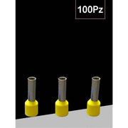 Trade Shop - Confezione 100 Pz Tubetto Capicorda Isolato Per Cavi 6 Mm² Terminale 12 Mm E6012 - Giallo