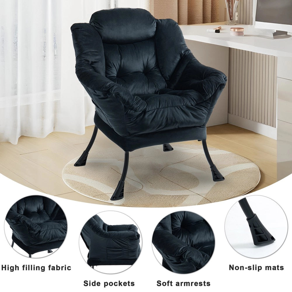 Poltrona Relax con Struttura in Metallo e Tasca Laterale ¨C MINIMAL ¨C Stile Moderno