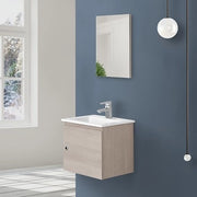 Mobile da bagno salvaspazio rovere chiaro 50x36,5 cm con anta