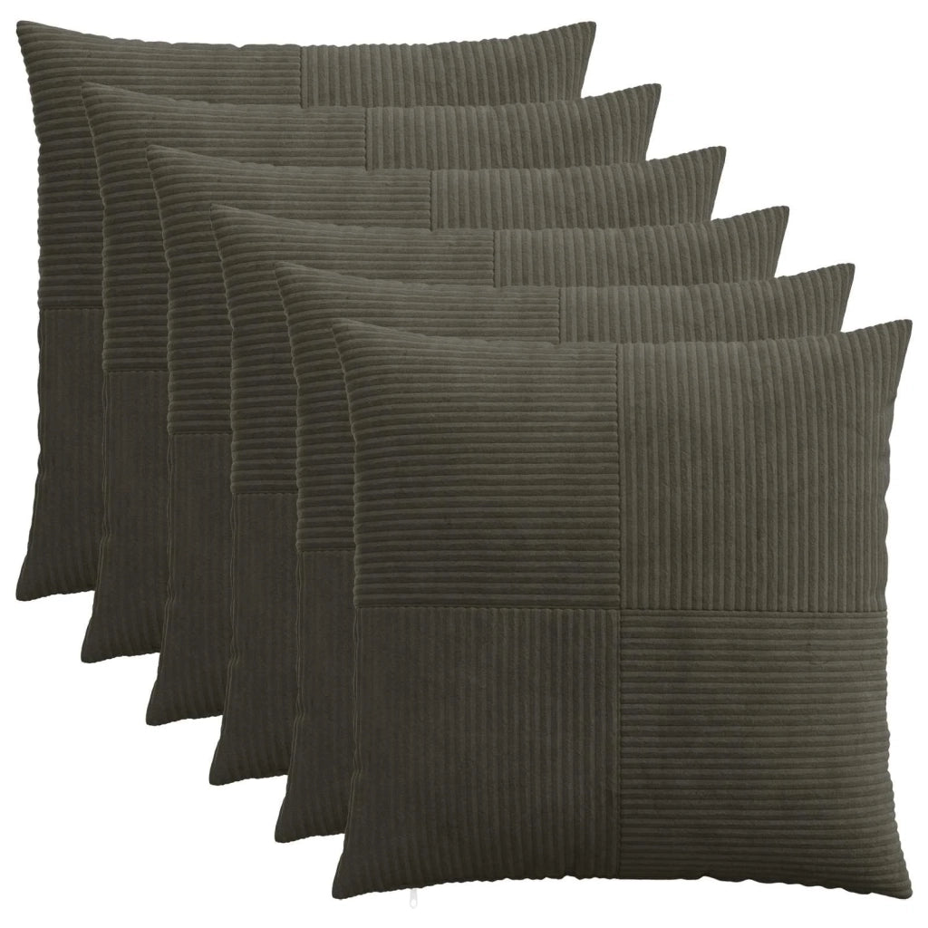Federa 6 pcs ALMELO Antracite 80 x 80 cm corduroy 915698