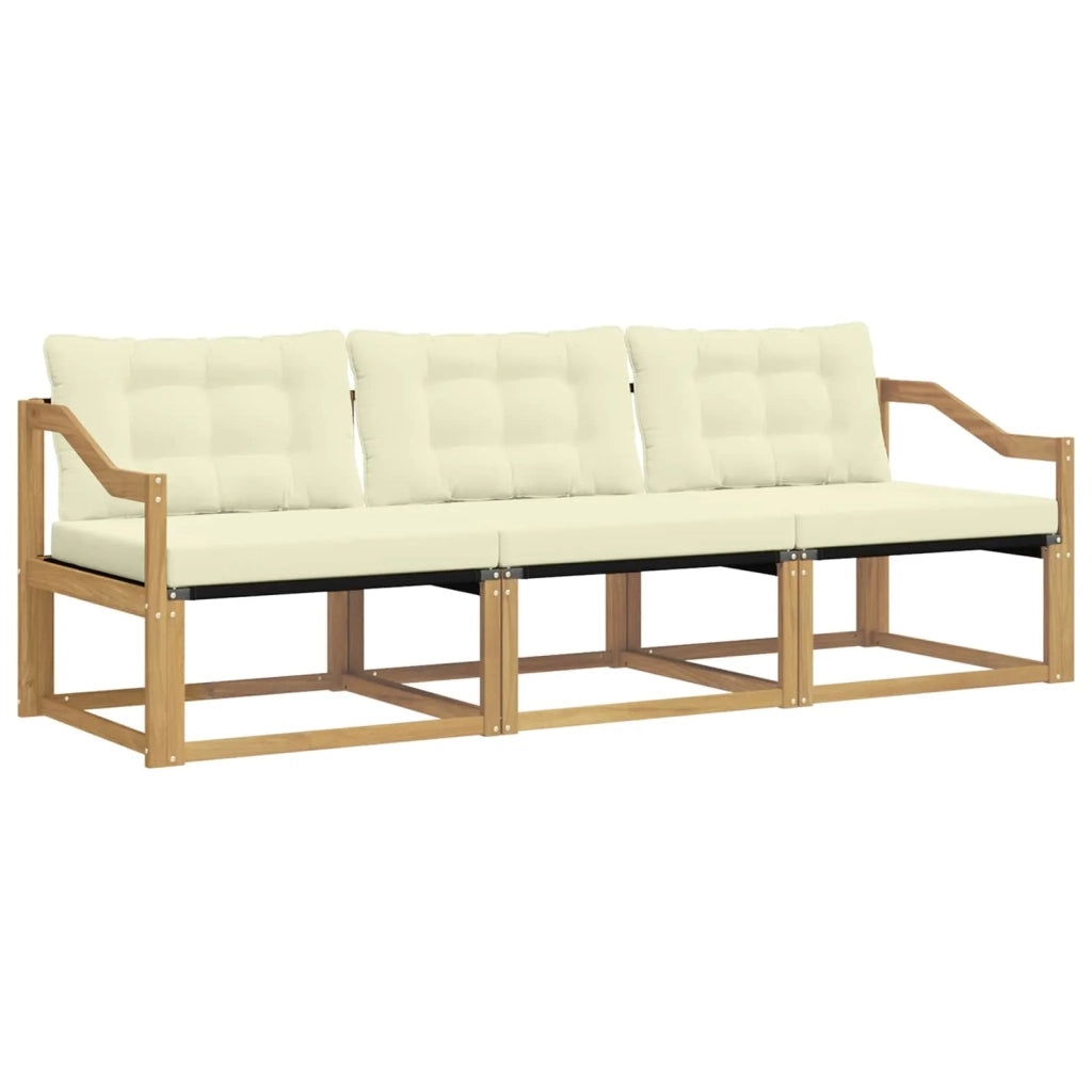Set di divani da esterno con cuscino 3 pcs Bianco e Crema 3388380