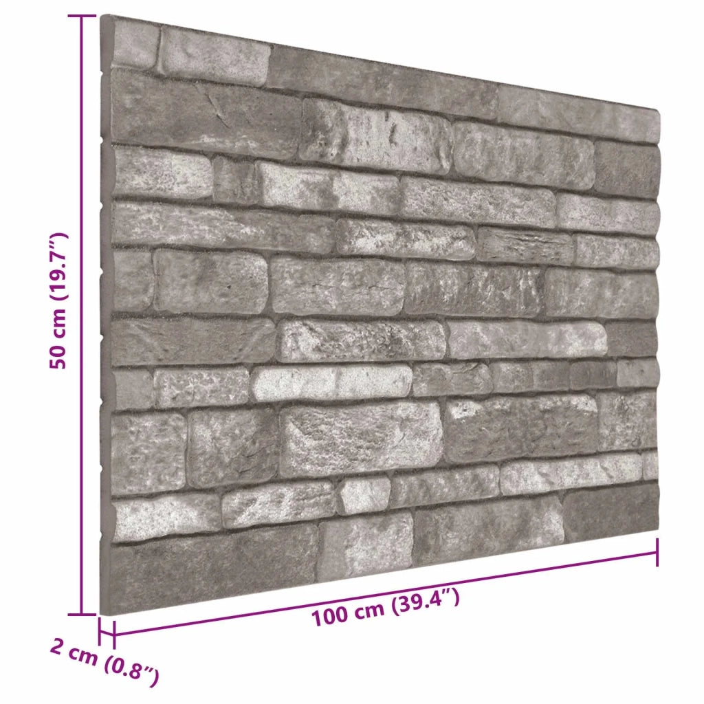 Pannelli da parete 10 pcs Grigio scuro 100 x 50 cm Schiuma EPS 42046095