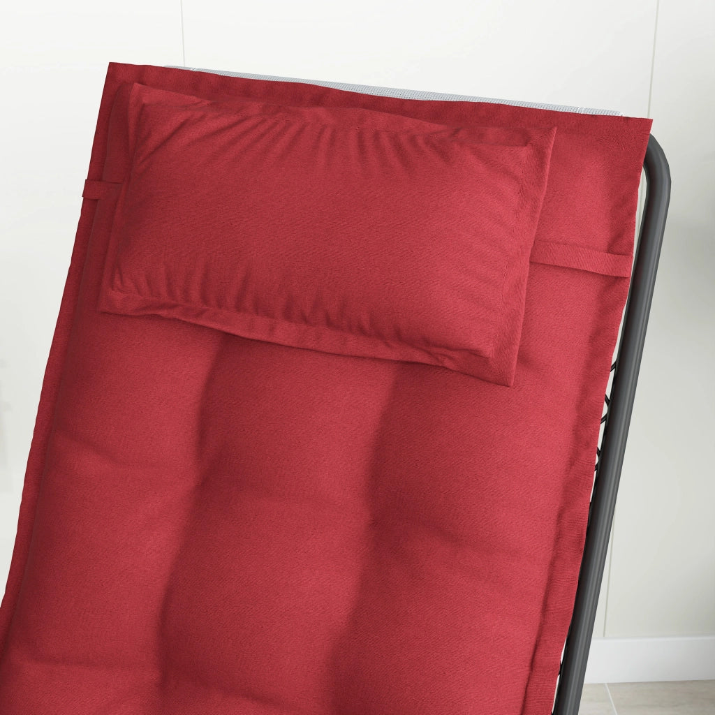 Set di 2 cuscini per sdraio Cushion idrorepellente per sdraio da giardino 50x116x5 cm; Rosso Vino