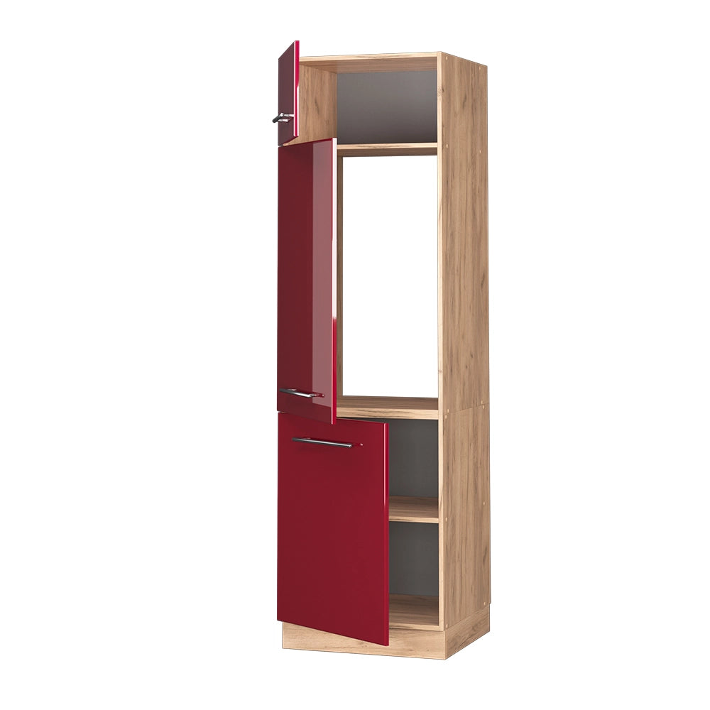 Vicco Armadio frigorifero Rosso bordeaux lucido 60 cm