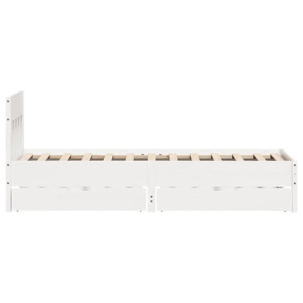 Letto singolo | Letto per adulti | Letto senza Materasso Bianco 90x200 cm Legno Massello di Pino