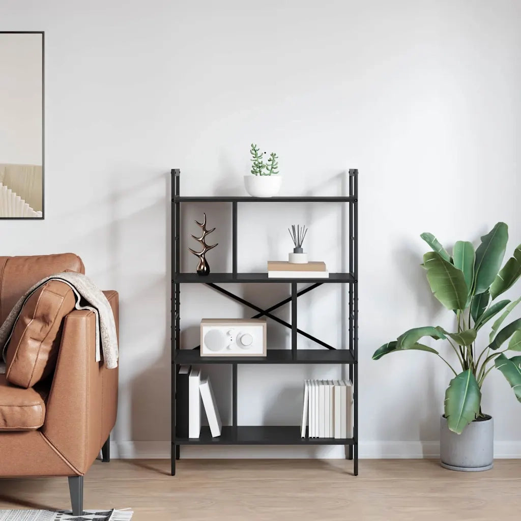 Libreria Rovere Nero 75 x 30 x 123,5 cm Legno multistrato