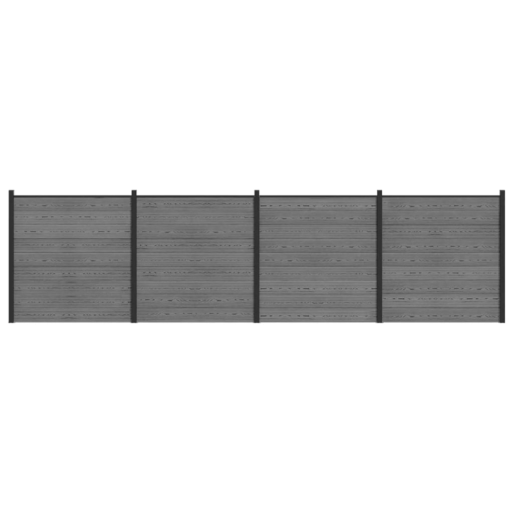 Set di Recinzione 699 x 186 cm WPC e Alluminio Grigio 3429396