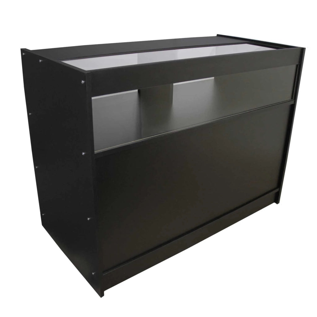 Bancone B1200 Nero da Negozio e Reception Elegante Solido Robusto con Ripiani