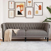 Divano Chesterfield a 3 Posti-Sofa 3 Posti-Divanetto Tortora in Tessuto