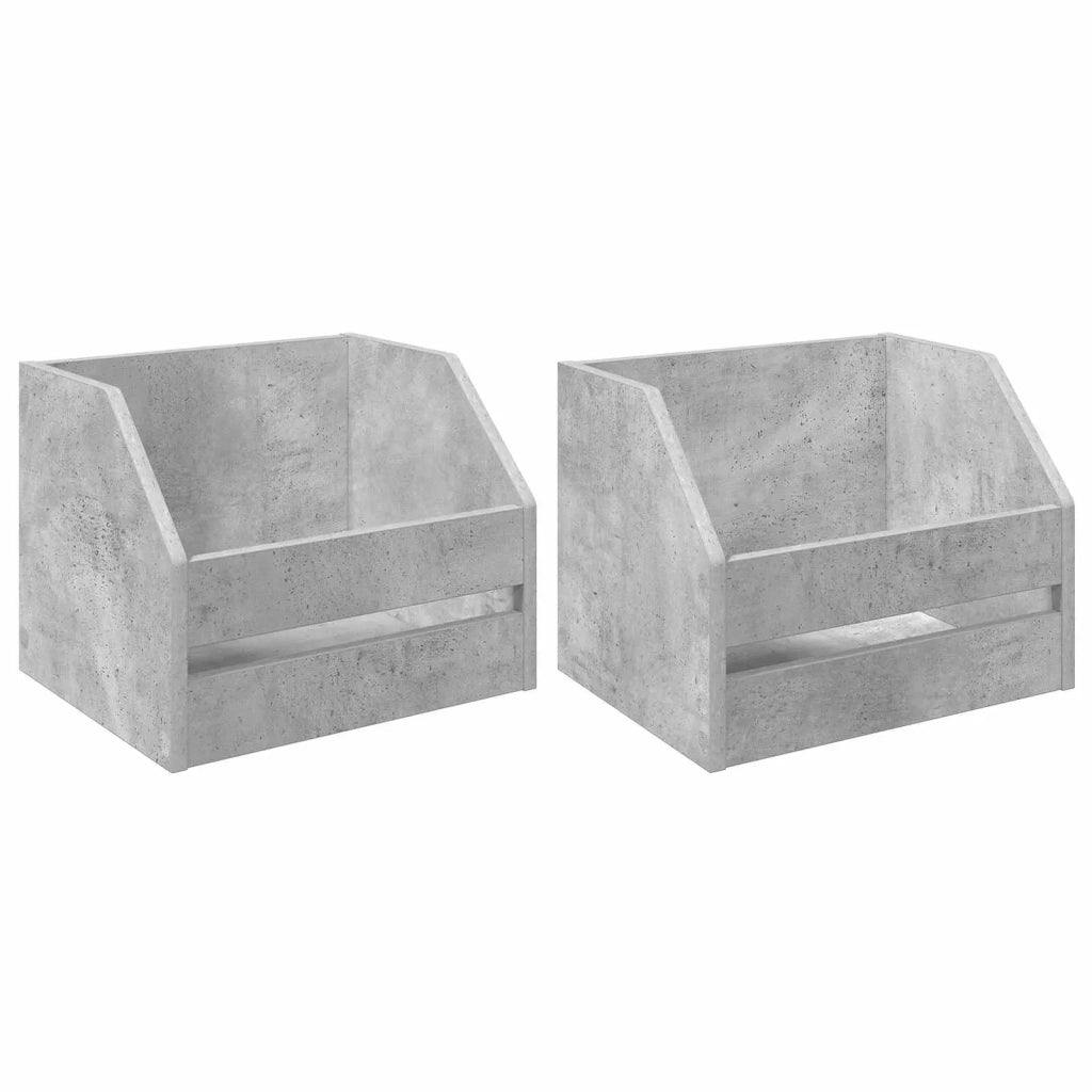 Scatola per album in vinile 2 pz Grigio Cemento 38 x 30 x 29 cm 8012817