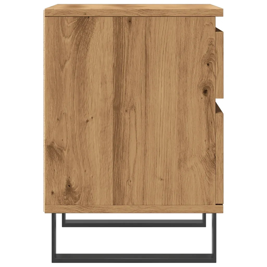 Comodino | Armadio da Notte | Mobiletto da notte Rovere Artigianale 40x35x50 cm in Legno Multistrato