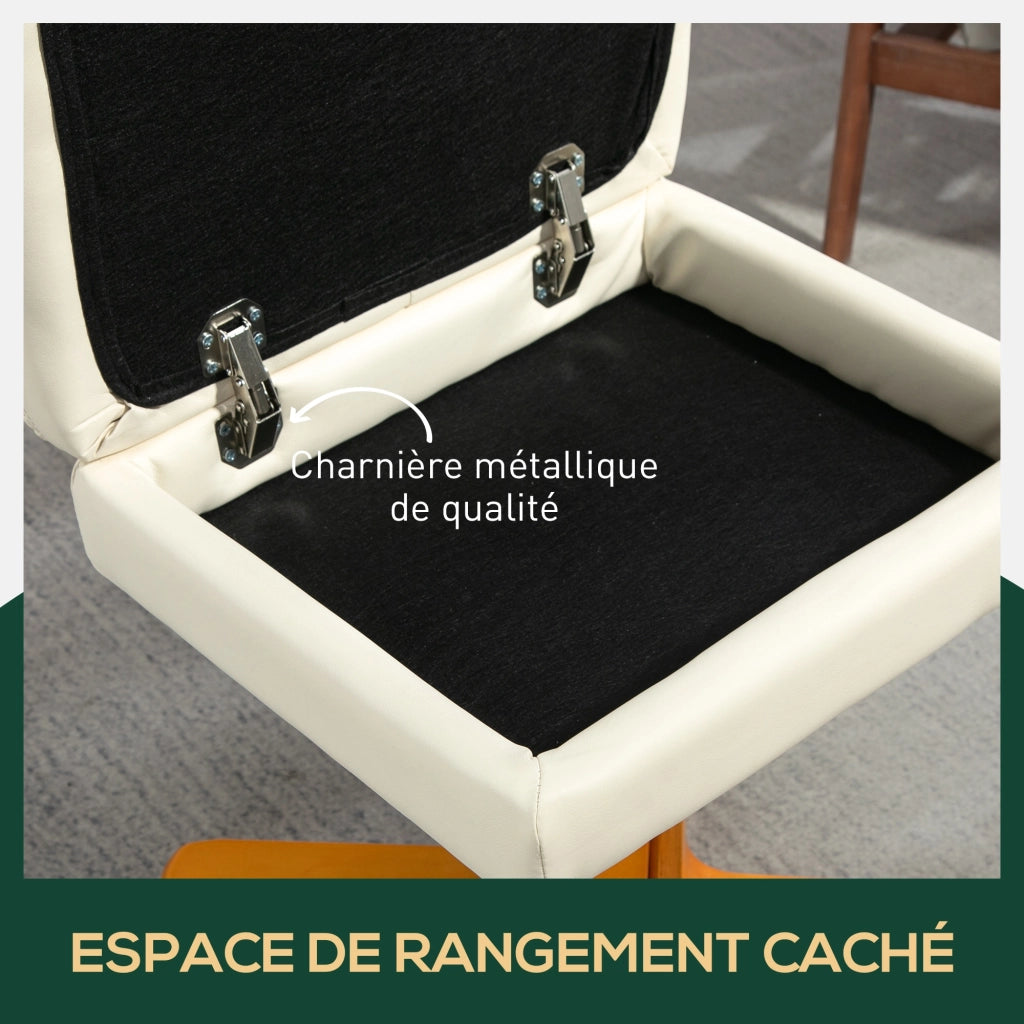 Poltrona relax girevole con poggiapiedi reclinabile ¨C zephmum ¨C crema 80x86x99 cm