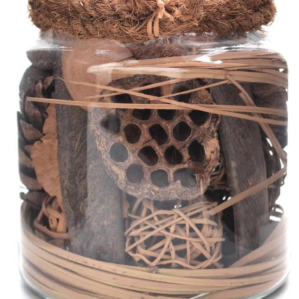 Vaso decorativo Flora in vetro con pot-pourri marrone