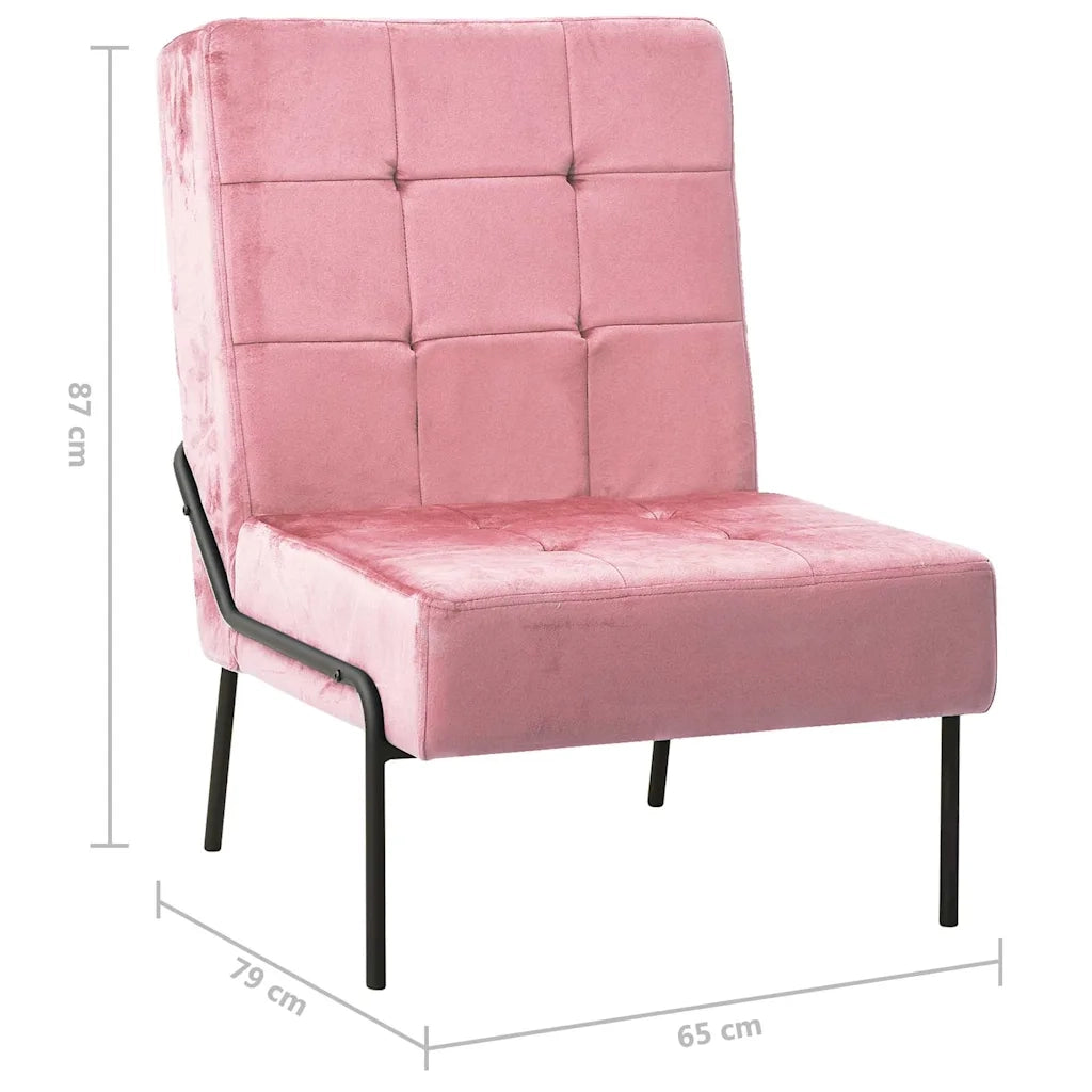 Poltrona Relax-Poltroncina 65x79x87 cm Rosa in Velluto