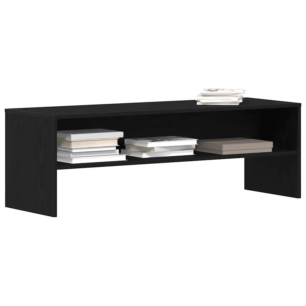 Mobile TV Rovere Nero 120x40x40 cm in Legno Multistrato 862391
