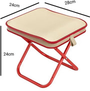 Sedia pieghevole [beige con cinturino rosso] Sedia pieghevole trasportabile per esterno, sedia da campeggio, sgabello multifunzionale, sedia pieghevole mini-viso, piccola sedia pieghevole.