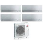 Climatizzatore Condizionatore Mitsubishi Electric Quadri Split Inverter serie KIRIGAMINE ZEN SILVER MSZ-EF 7+9+12+12 con MXZ-4F72VF R-32 Wi-Fi Integrato Colore Argento 7000+9000+12000+12000
