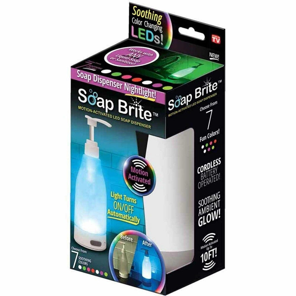Trade Shop - Erogatore Sapone Bottiglia Mani Soap Brite Sensore Dispenser Notturna Led Luce -