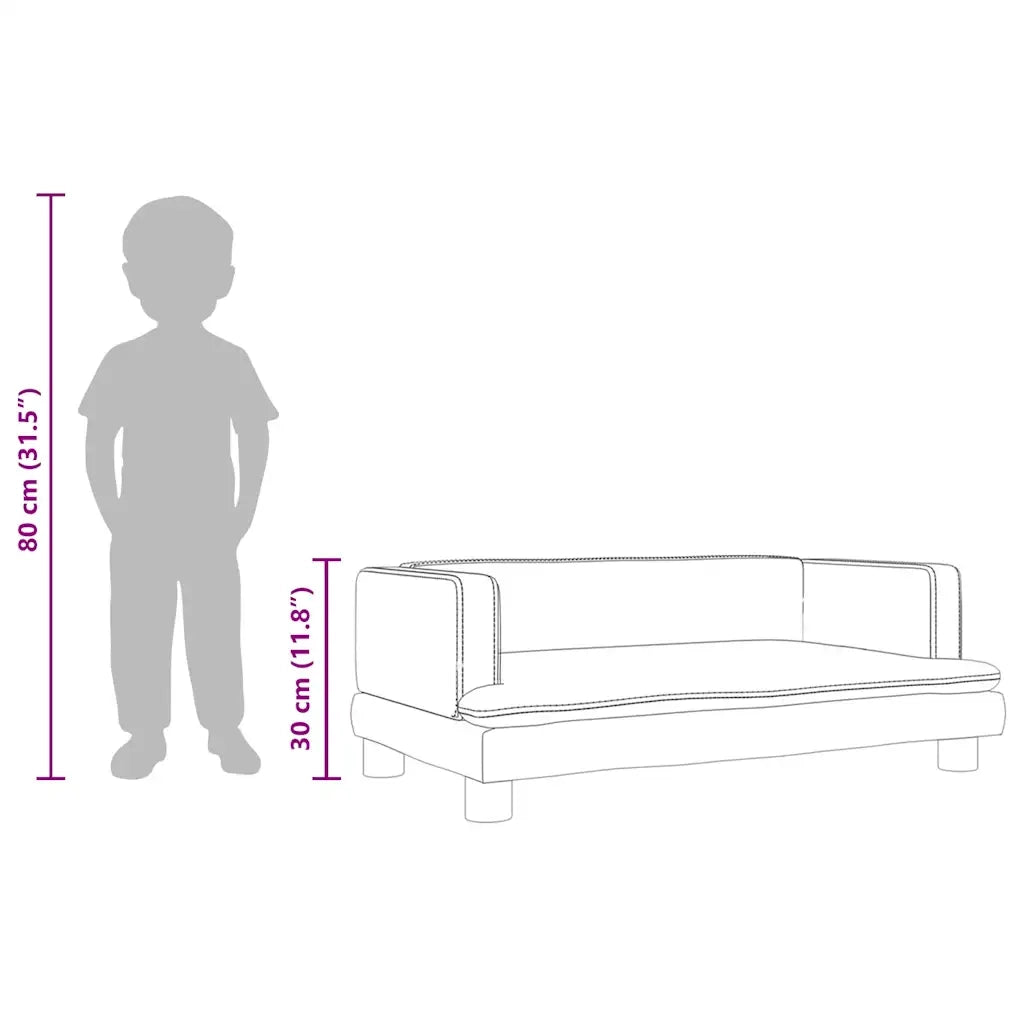 Divano per Bambini Nero 80x45x30 cm in Velluto 3196309
