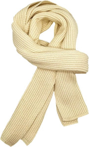 Scialle caldo per autunno e inverno, unisex collo piatto scialle caldo di lana a maglia (bianco a strisce)