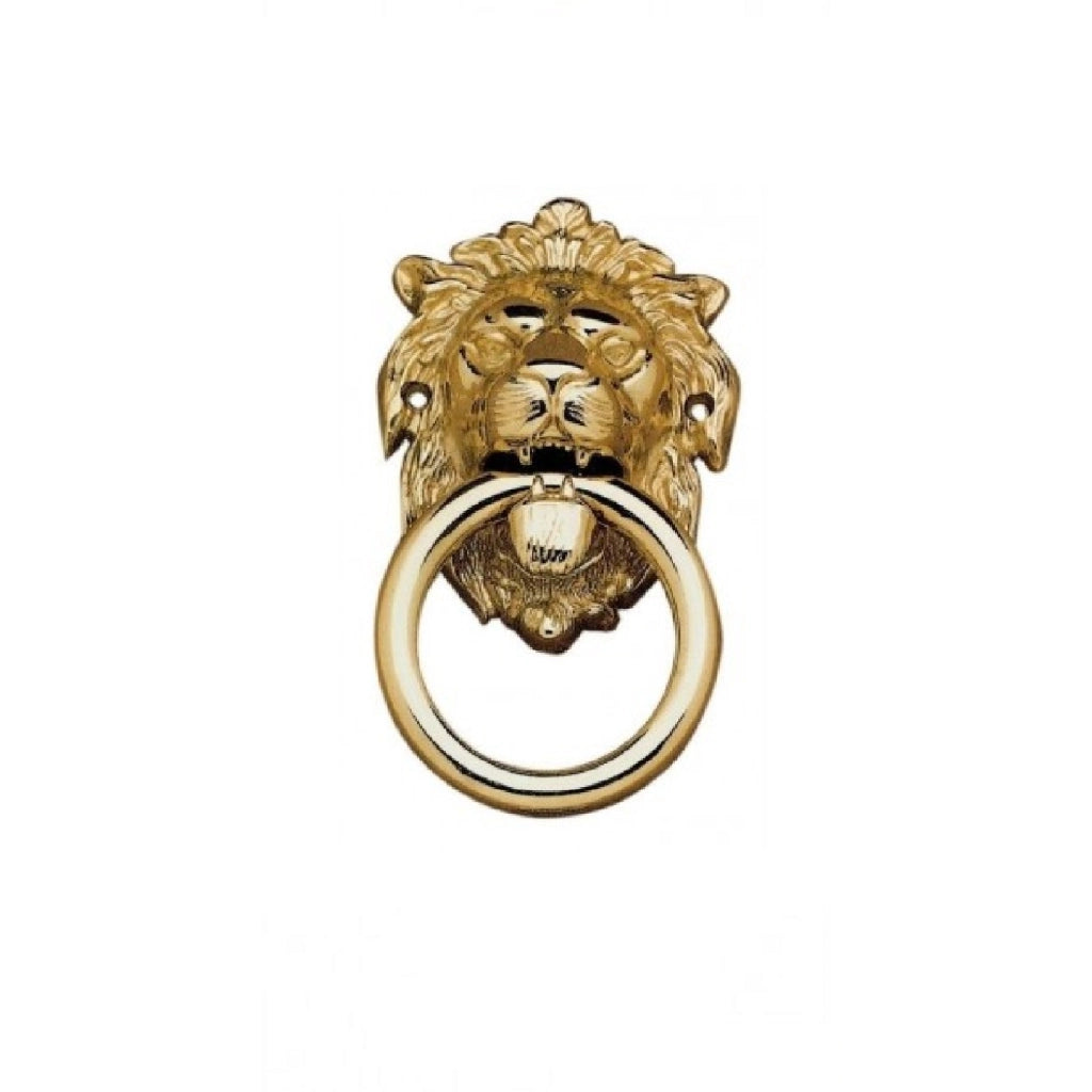 Battente Leone per portone ottone Oro lucido porta portoncino viti omaggio