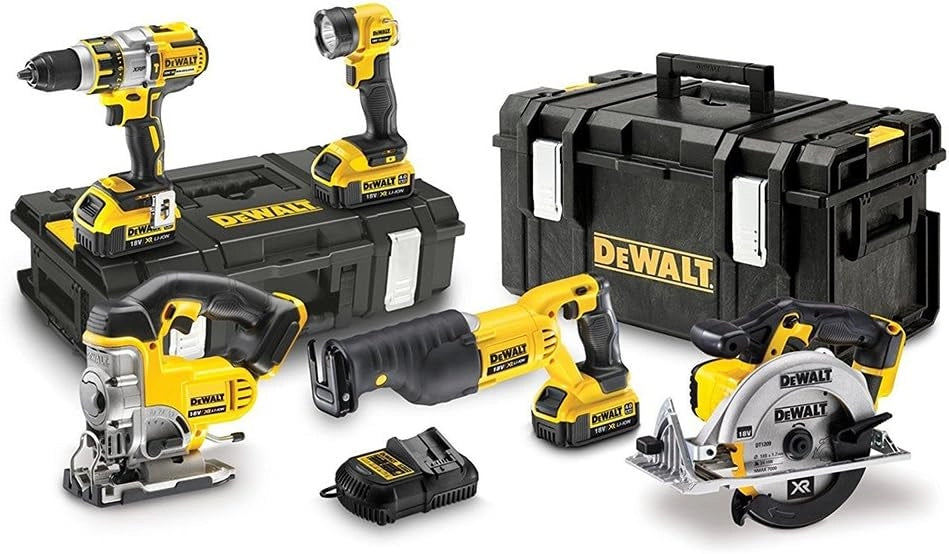 18,0V/4,0 Ah BL, Set combinato con attrezzi multiuso, 5 pz., incl. 3 batterie, DCK594M3-QW