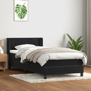 vidaXL Giroletto a Molle con Materasso Nero 90x210 cm in Velluto
