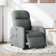 Divano Sedia-Poltrona Reclinabile Massaggio Elettrica Grigio Scuro Tessuto 485753
