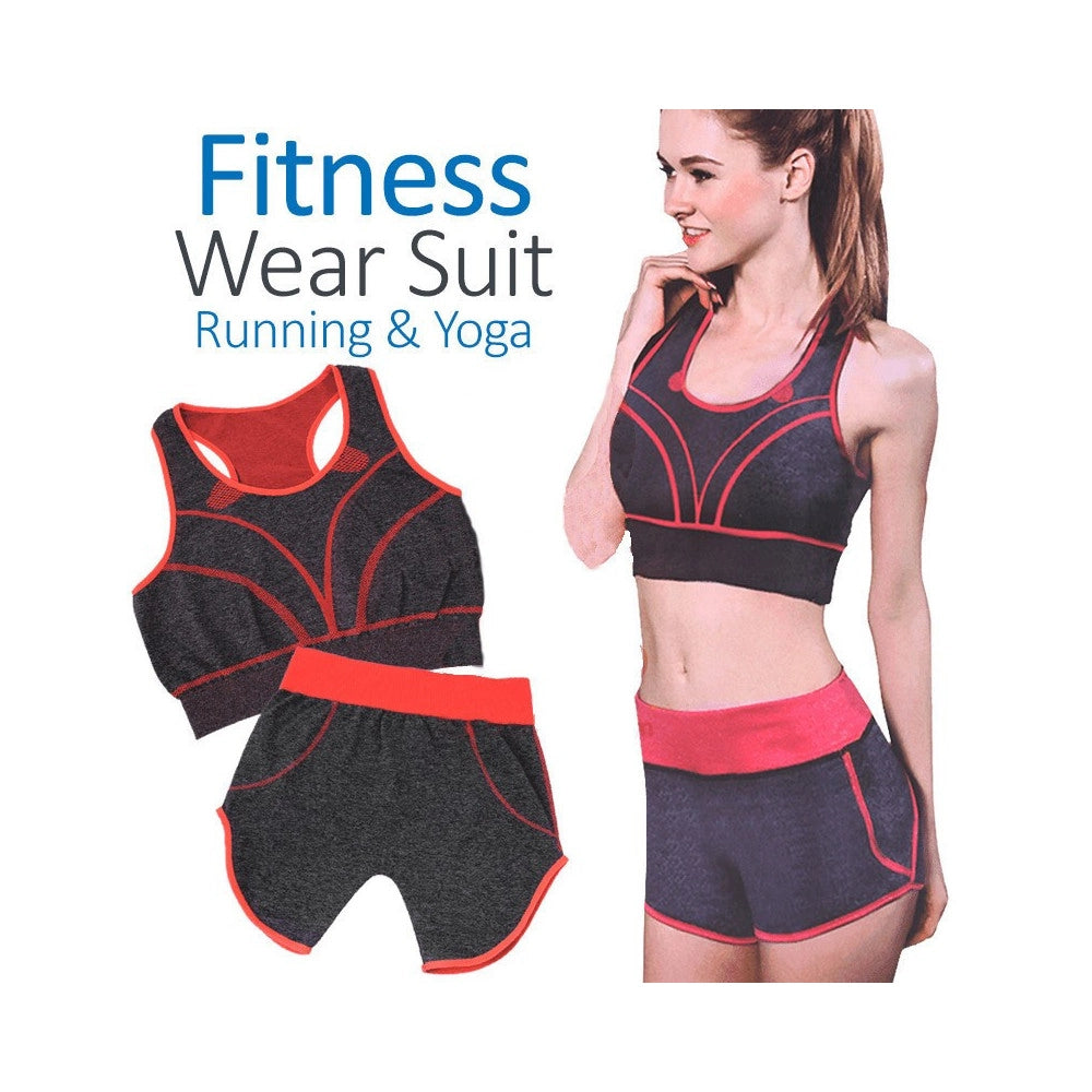 Trade Shop - Completino Yoga Sport Palestra Donna Top Canotta Reggiseno + Pantaloncino -