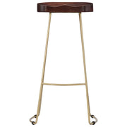 Set di due sgabelli da bar di design seduta a sedia legno massello di mango 1202077