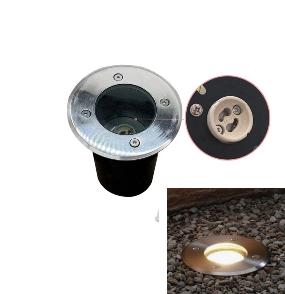 KIT 10 Faretti segnapasso calpestabile 10W 230V Con attacco GU10 Impermeabile IP65 Per viali giardini sentieri