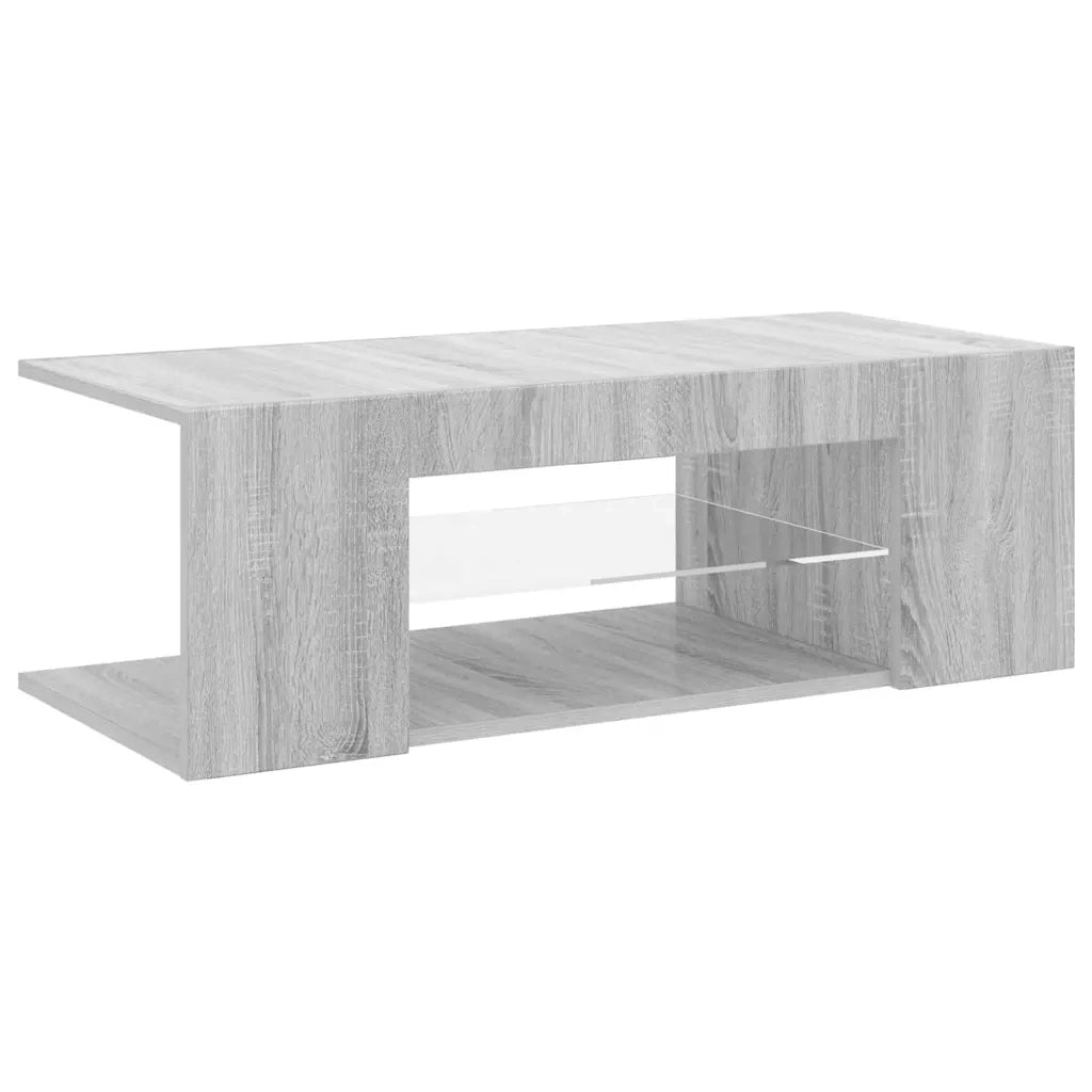 Mobile Porta TV con Luci LED Grigio Sonoma 90x39x30 cm