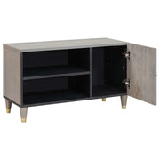 Mobile TV | Armadietto TV | Mobile Porta TV Grigio 80 x 33 x 46 cm Legno di mango massello
