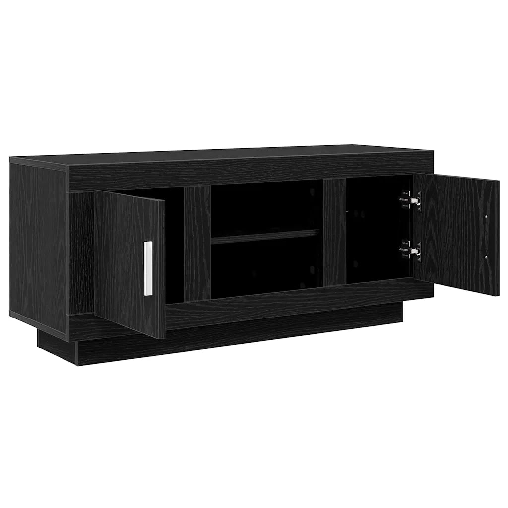 Mobile TV Rovere Nero 102 x 35 x 45 cm Legno multistrato 880533