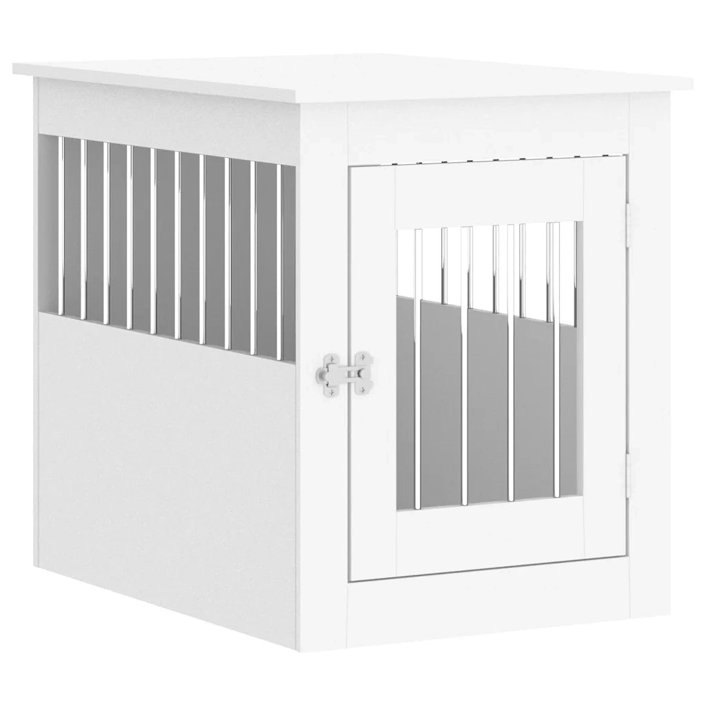Gabbia Cani da Arredamento Bianca 55x75x65cm Legno Multistrato CFW9671895