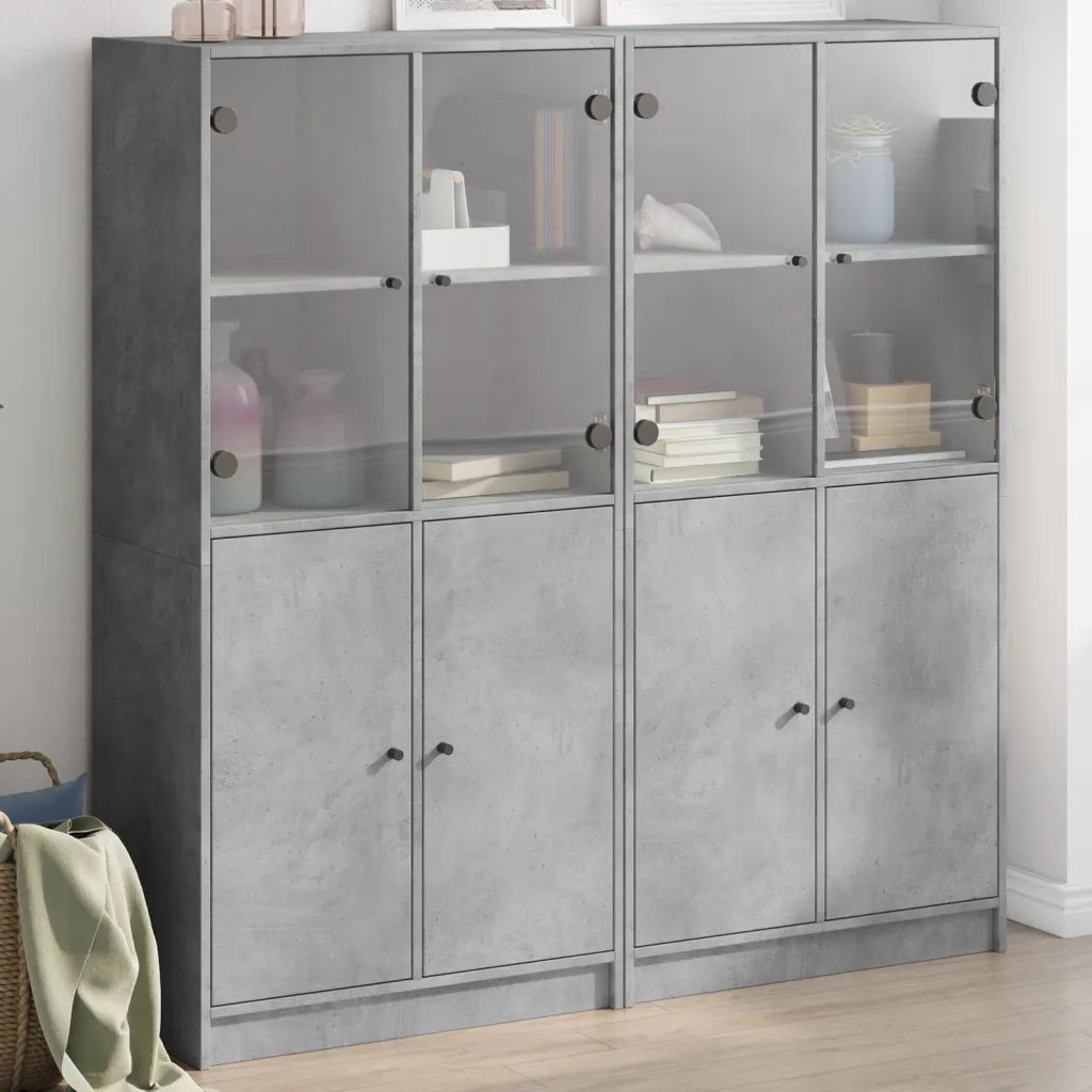 Libreria Ante Grigio Cemento 136x37x142 cm in Legno Multistrato 3206527